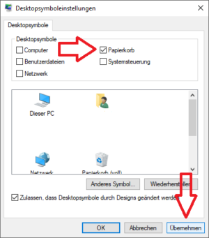 Papierkorb anzeigen Windows 10 - Electron